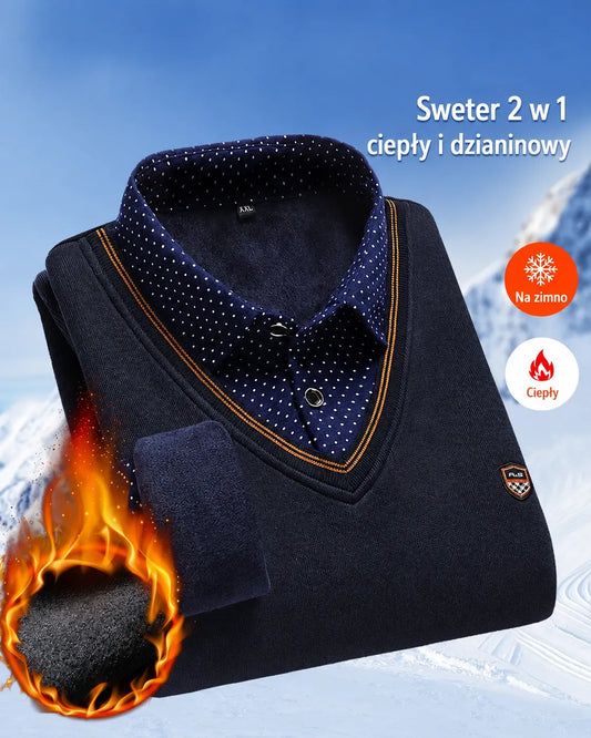 🔥 -50%! Męska ciepła koszula dzianinowa z miękkim polarem – gruba, wygodna i idealna na chłodne dni ❄️