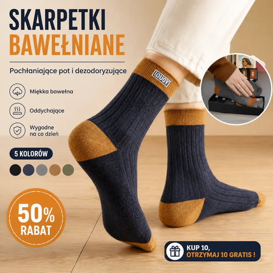 🍂🔥 Jesienna promocja! 🧦 Kup 5 par + 5 GRATIS 🎁 Miękkie bawełniane skarpety – oddychające i przeciw zapachom ✨