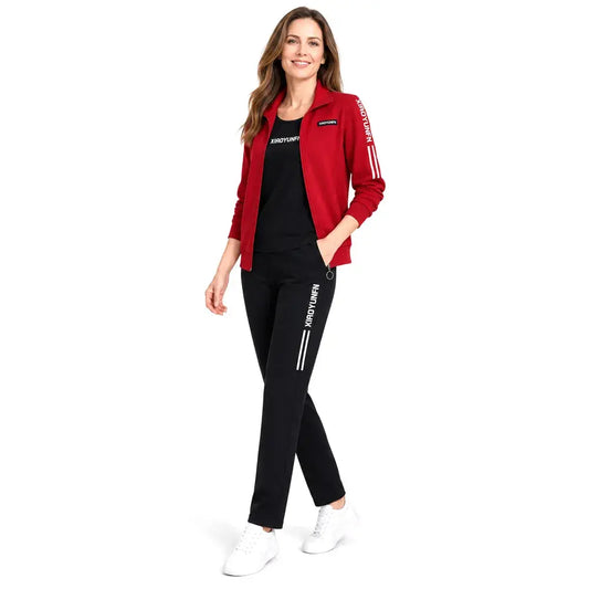 💖 Komfort Bez Ucisku i Elegancki Wygląd! 🌸 Damski Komplet 3w1: Kurtka + Koszulka + Spodnie | Rozmiary M–6XL ✨
