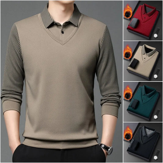 🍂🔥 JESIENNA NOWOŚĆ + PROMOCJA! 👔 Ciepła męska koszulka polo M–4XL | Polarowa podszewka, wygodny krój Plus Size ❄️