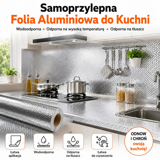 【60 cm × 3 m】💦 Samoprzylepna folia ochronna do kuchni 🍳 Wodoodporna i odporna na tłuszcz ✨ Łatwa do czyszczenia