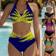 👙 【Promocja -50% 💥】【S–5XL】👉 Dwuczęściowe bikini dla kobiet w większych rozmiarach ✅ Wysoki stan ✅ Wysoka elastyczność