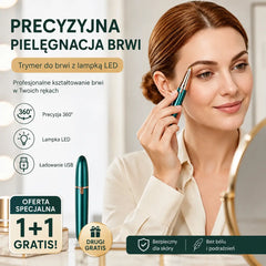 🎁 Kup 1, drugi GRATIS! ✨ Precyzyjny trymer do brwi z LED – szybko, bez bólu i bez zacięć